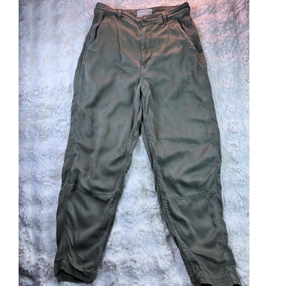 Everlane Fatigue Trousers Olive Green High Waist Utility Pants Size 4. A35